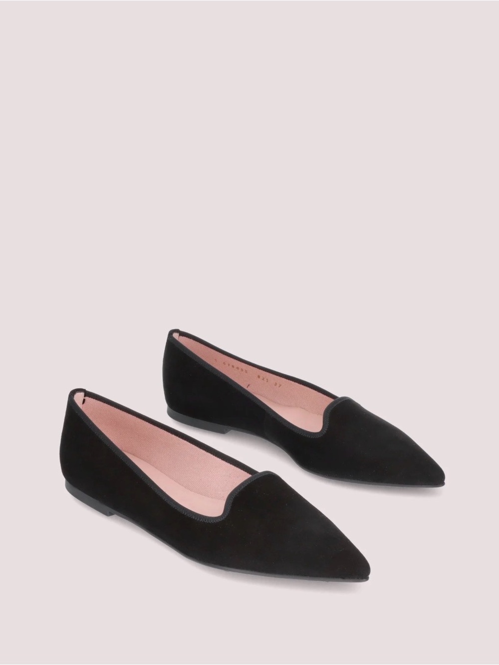 Pretty Ballerinas Black Pointed Toe Suede Flats